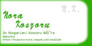 nora koszoru business card